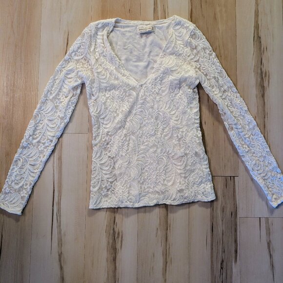 Abercrombie White Lace Long Sleeve Top - Picture 1 of 2